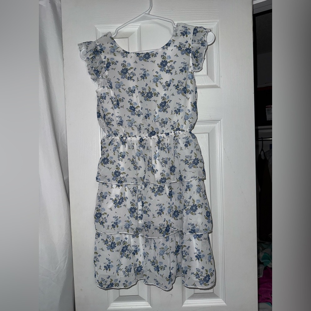 Lily Bleu Blue Floral Tiered Dress